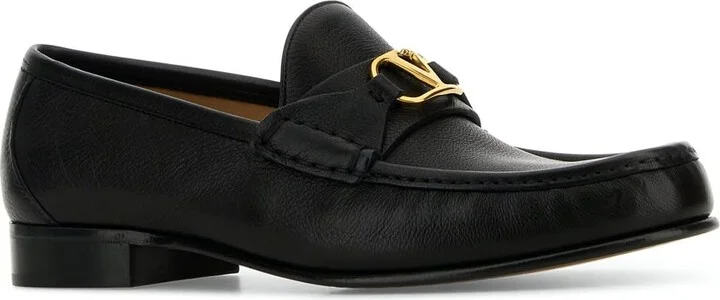 Black Leather Vlogo Loafers - Image 2