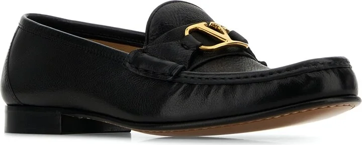Black Leather Vlogo Loafers - Image 2