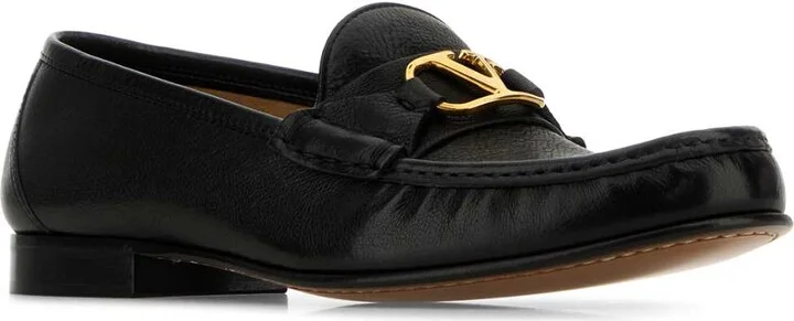 Black Leather Vlogo Loafers - Image 2