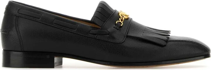 Black Leather Vlogo Signature Loafers