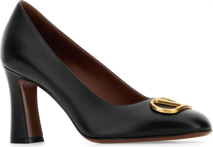 Black Leather Vlogo Signature Pumps - Image 2