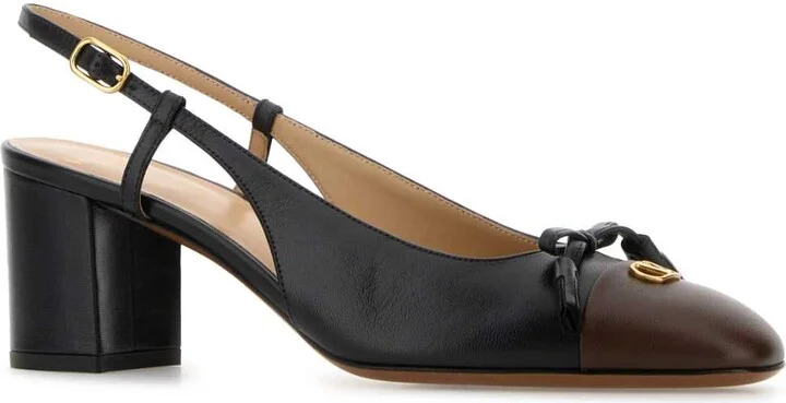 Black Leather Vlogo Signature Pumps - Image 2