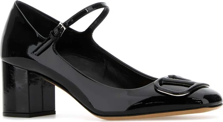 Black Leather Vlogo Signature Pumps - Image 2