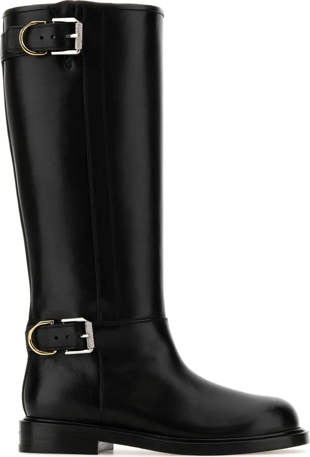 Black Leather Voyou Boots