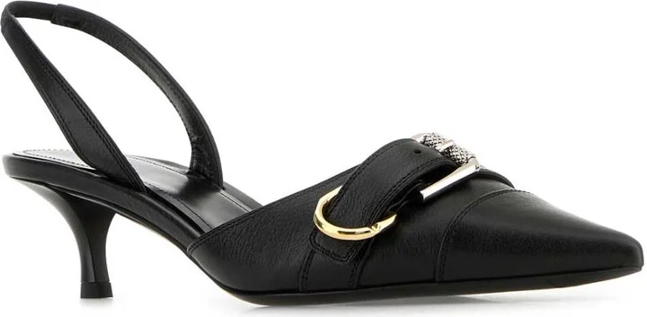 Black Leather Voyou Pumps - Image 2
