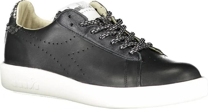 Black Leather Women Women's Sneaker - Image 2