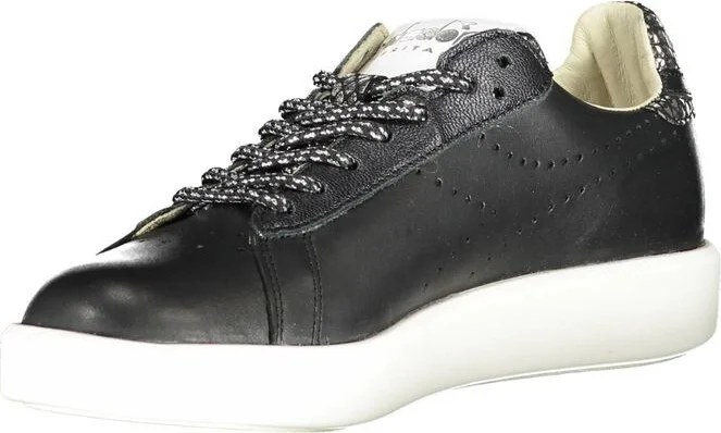 Black Leather Women Women's Sneaker - Image 3