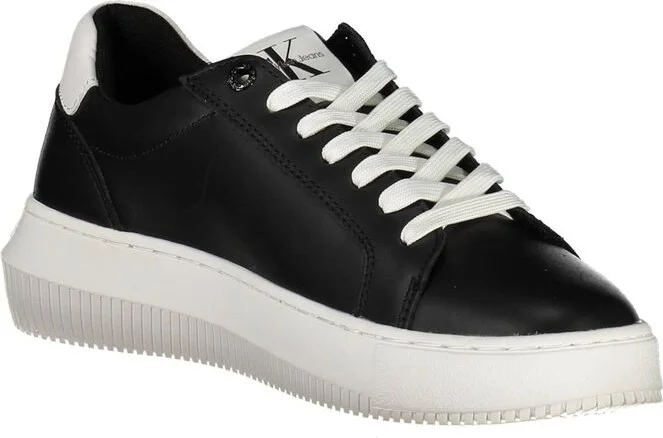 Black Leather Women Women's Sneaker - Image 2