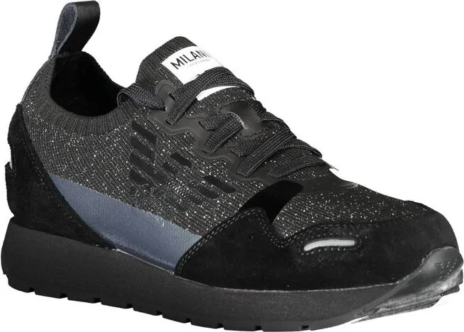 Black Leather Women Women's Sneaker - Image 2