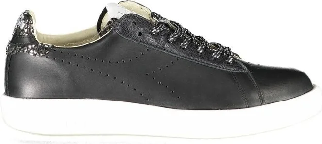 Black Leather Women Women's Sneaker