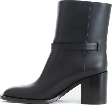Black Leather Women's Boot - Image 2
