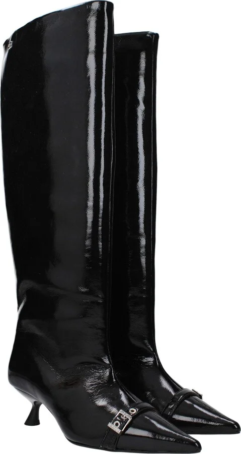 Black Leather Women's Boots - Image 2