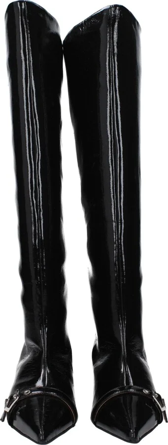 Black Leather Women's Boots - Image 3