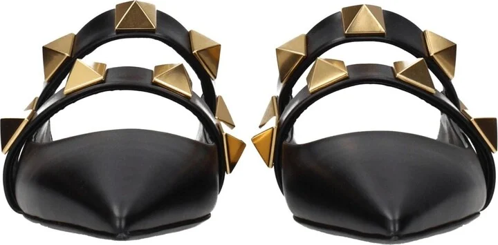 Black Leather Women's Mules - Image 3