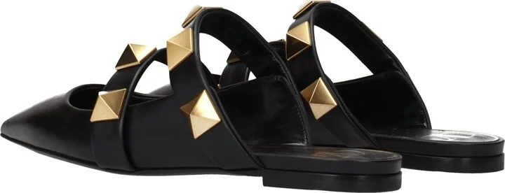 Black Leather Women's Mules - Image 4