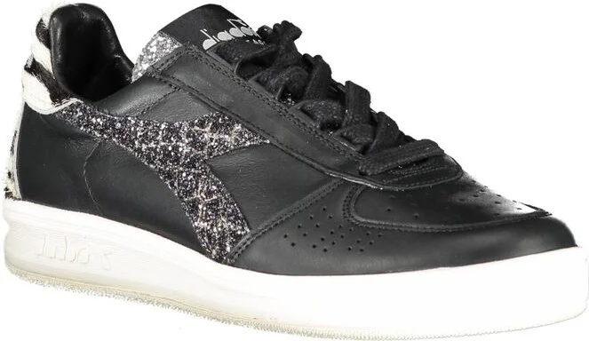 Black Leather Womens Sneaker - Image 2