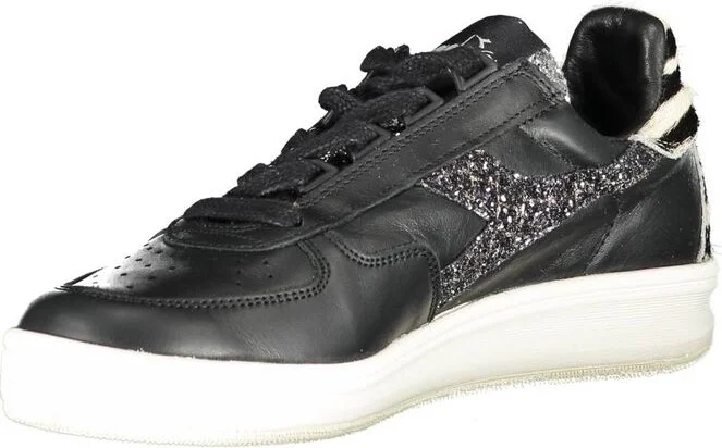 Black Leather Womens Sneaker - Image 3
