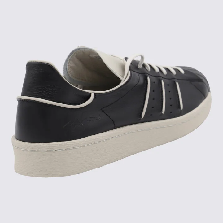 Black Leather Y-3 Superstar Sneakers - Image 2