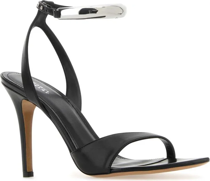 Black Leather Yluan Sandals - Image 2