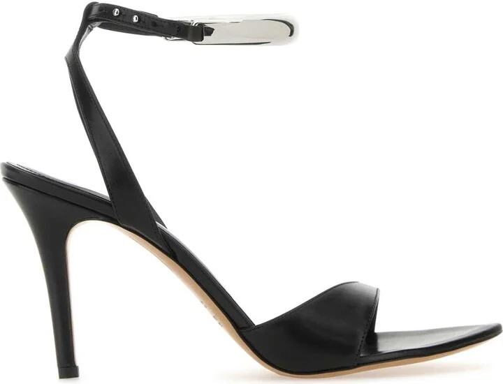 Black Leather Yluan Sandals