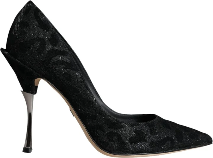 Black Leopard Lurex High Heels Pumps Women's Shoes
