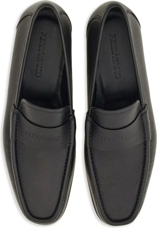 Black Loafer With Logo In Leather Man - Image 3