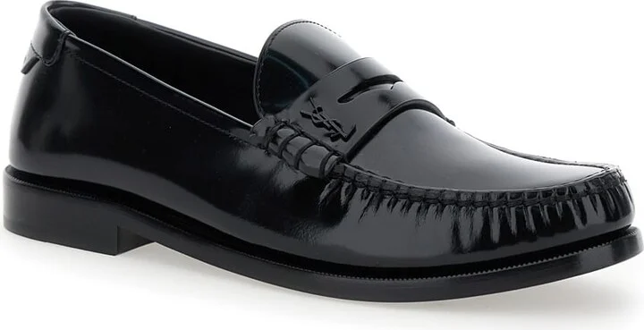 Black Loafers In Leather Woman - Image 2