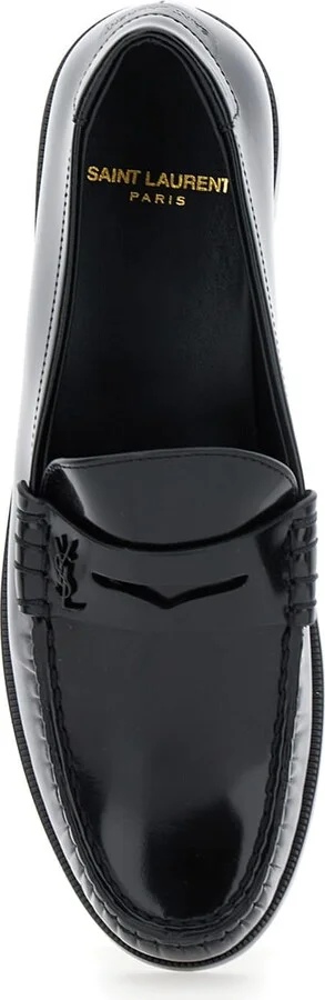 Black Loafers In Leather Woman - Image 4
