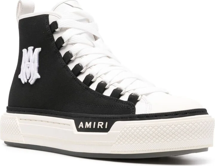 Black Logo Appliqué High Top Sneakers - Image 2