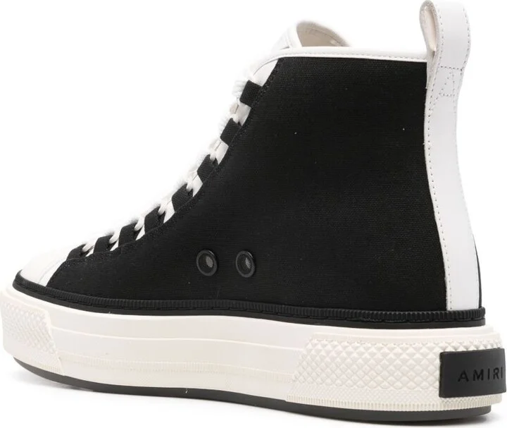 Black Logo Appliqué High Top Sneakers - Image 3