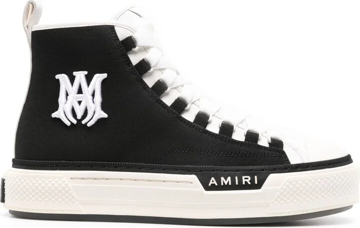 Black Logo Appliqué High Top Sneakers