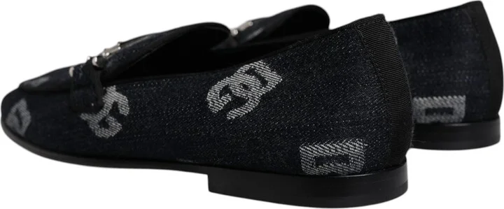 Black Logo Cotton Loafers Formal Dress Men's Shoes (Pre-Owned) - Image 4