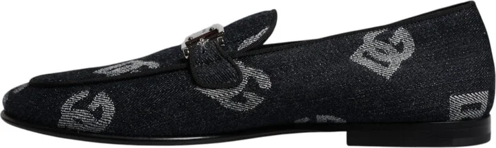 Black Logo Cotton Loafers Formal Dress Men's Shoes (Pre-Owned) - Image 5