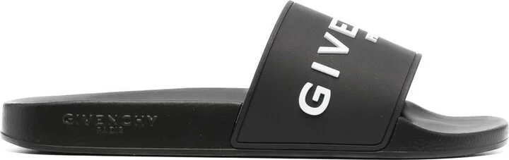 Black Logo Embossed Slides