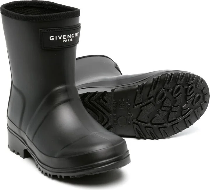 Black Logo-Print Boots - Image 2