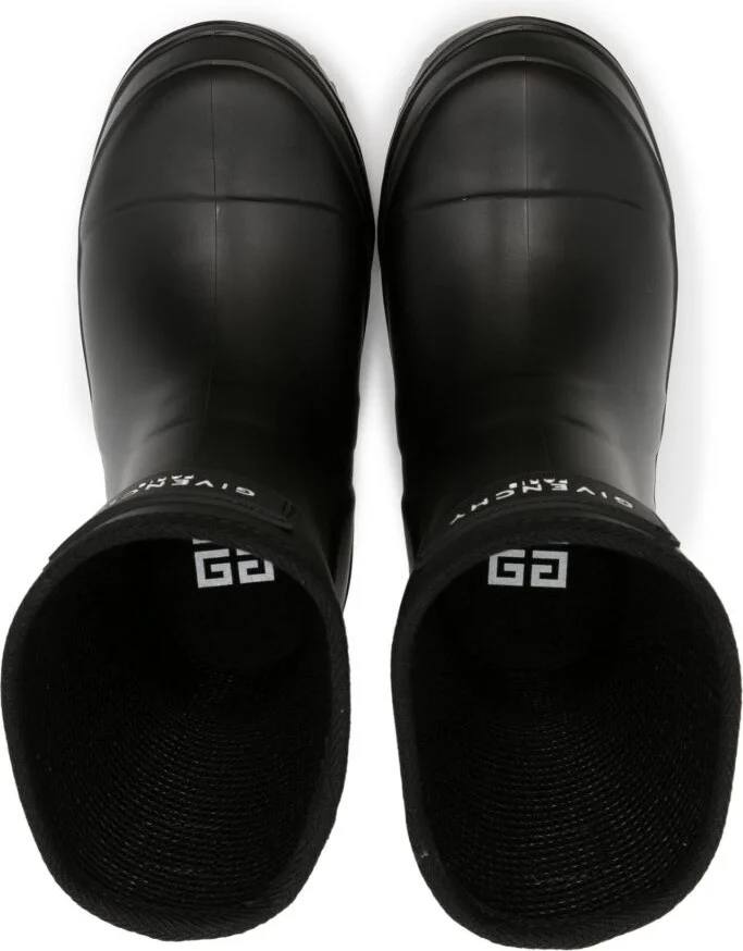 Black Logo-Print Boots - Image 3