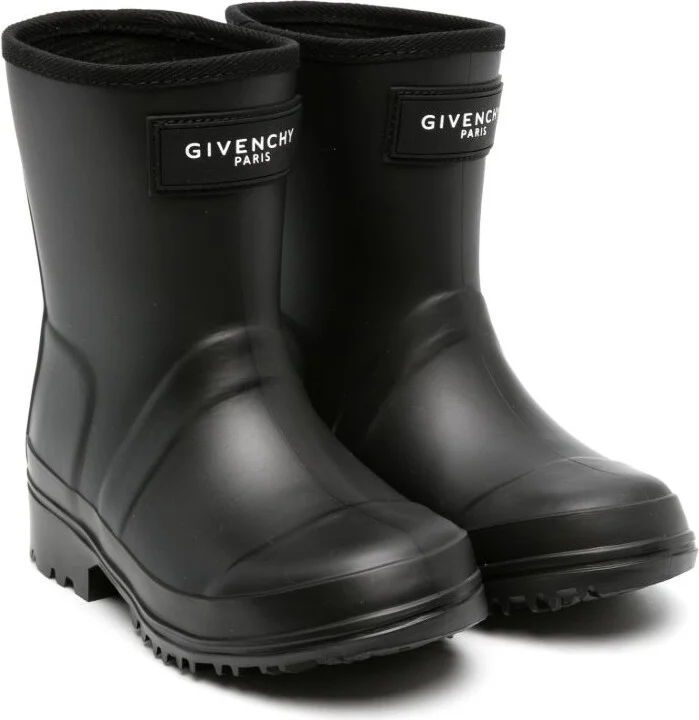 Black Logo-Print Boots