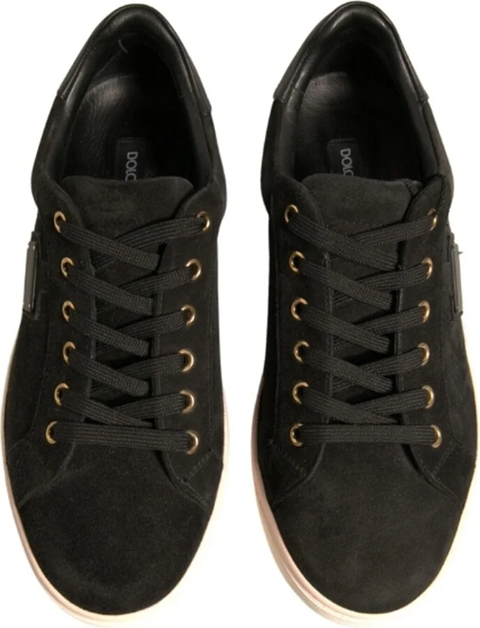 Black Logo Suede Leather Men Sneakers Men's Shoes (Pre-Owned) - Image 2