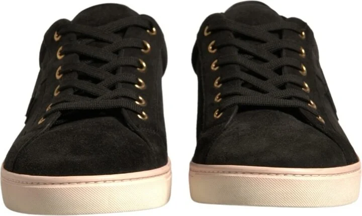 Black Logo Suede Leather Men Sneakers Men's Shoes (Pre-Owned) - Image 3