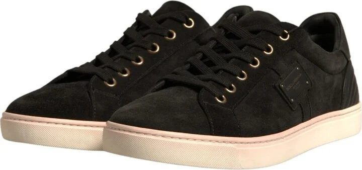 Black Logo Suede Leather Men Sneakers Men's Shoes (Pre-Owned) - Image 4