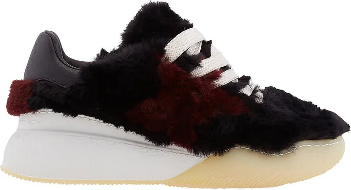 Black Loop Shaggy Faux-Fur Sneakers