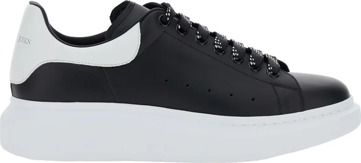 Black Low Top Sneakers With Chunky Sole And Contrasting Heel In Leather Man - Image 4