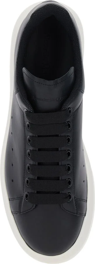 Black Low Top Sneakers With Chunky Sole In Leather Man - Image 4
