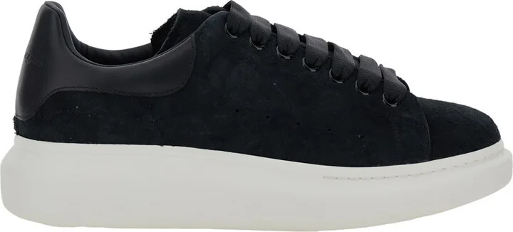 Black Low-top Sneakers With Chunky Sole In Suede Man