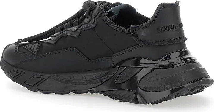 Black Low Top Sneakers With Logo Lettering On The Tongue And Logo Patch On The Side In Tech Fabric Man - Image 3
