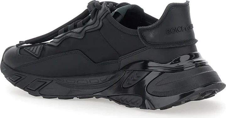 Black Low Top Sneakers With Logo Lettering On The Tongue And Logo Patch On The Side In Tech Fabric Man - Image 3