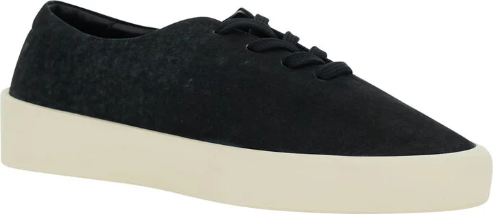 Black Low Top Sneakers With Logo Patch On The Rear In Suede Man - Image 2