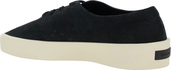 Black Low Top Sneakers With Logo Patch On The Rear In Suede Man - Image 3