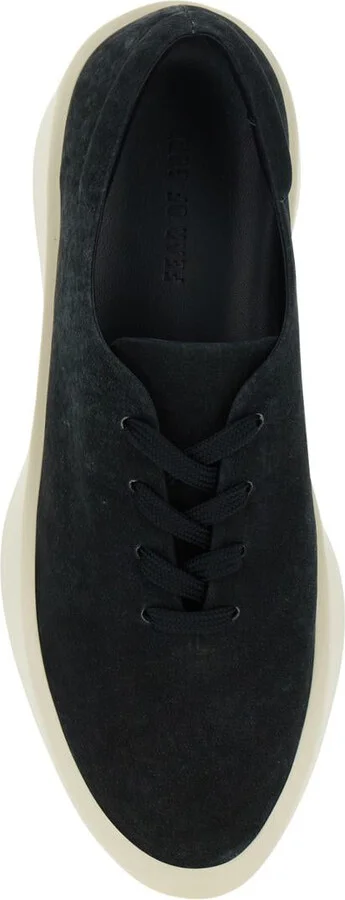 Black Low Top Sneakers With Logo Patch On The Rear In Suede Man - Image 4