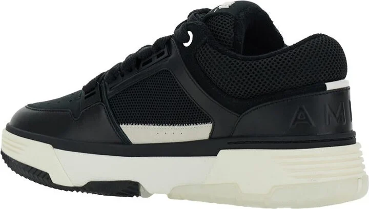 Black Low Top Sneakers With Logo Patch On The Tongue And Logo Lettering On The Heel In Leather Man - Image 3